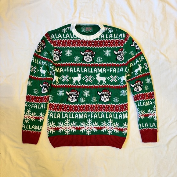 Ugly Christmas Sweater – “Fa La La Llama” Holiday Knit – Men’s Medium - Picture 2 of 4